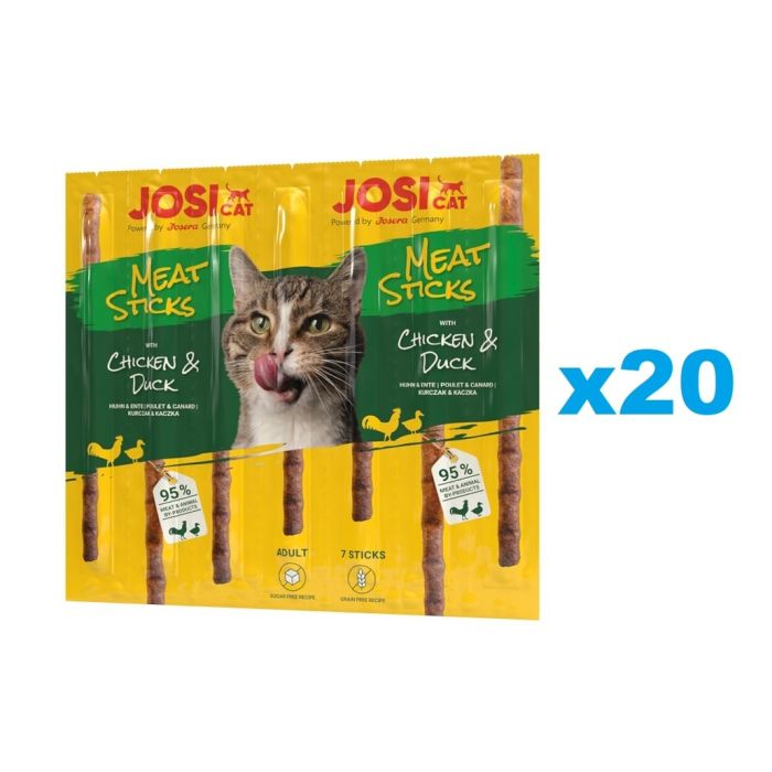 JOSERA JosiCat Meat Sticks pałeczki z kurczakiem i kaczką dla kota 20x35g
