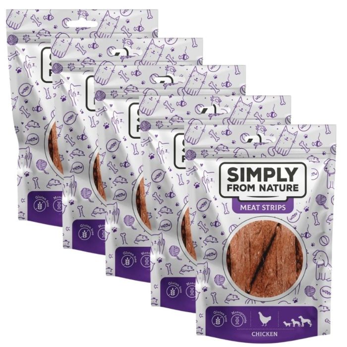 SIMPLY FROM NATURE Meat Strips Mięsne paski z kurczaka dla psów 5x80 g