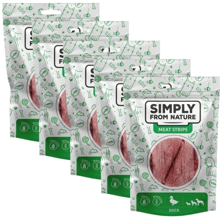 SIMPLY FROM NATURE Meat Strips Mięsne paski z kaczki dla psów 5x80 g