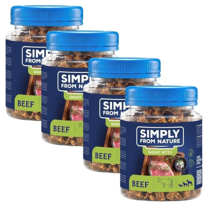SIMPLY FROM NATURE Smart Bites Trenerki z wołowiny dla psów 4x130 g