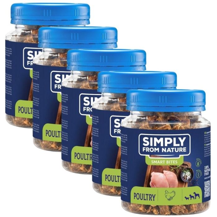 SIMPLY FROM NATURE Smart Bites Trenerki z drobiu dla psów 5x130 g