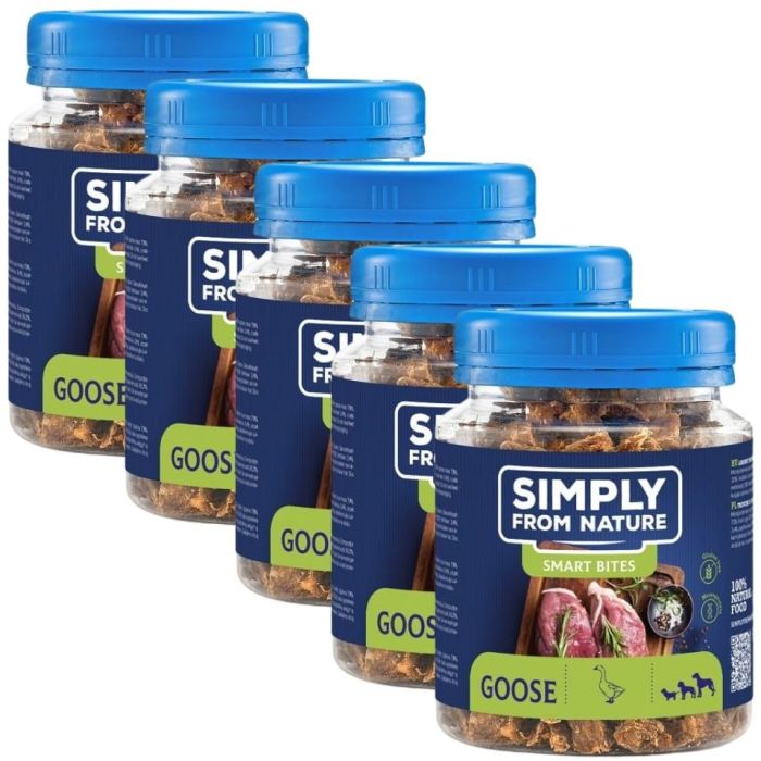 SIMPLY FROM NATURE Smart Bites Trenerki z gęsi dla psów 5x130 g