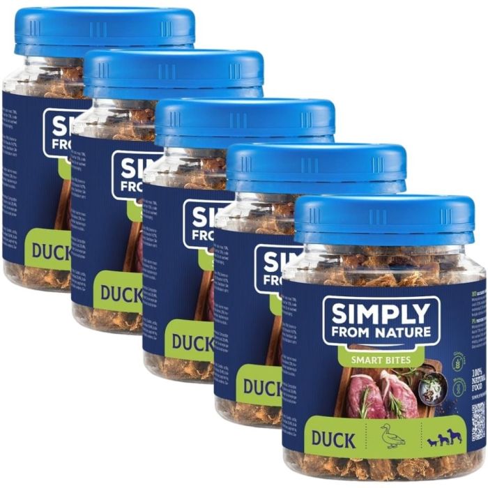SIMPLY FROM NATURE Smart Bites Trenerki z kaczki dla psów 5x130 g
