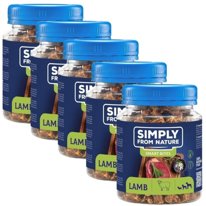 SIMPLY FROM NATURE Smart Bites Trenerki z jagnięciny dla psów 5x130 g