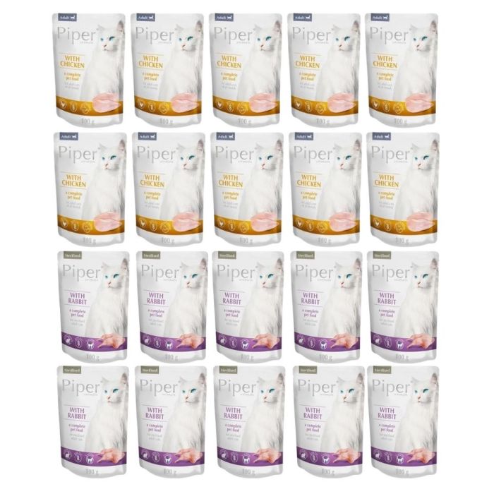 PIPER Animals Cat Sterilised Mix smaków saszetka 20x100 g dla kota po sterylizacji
