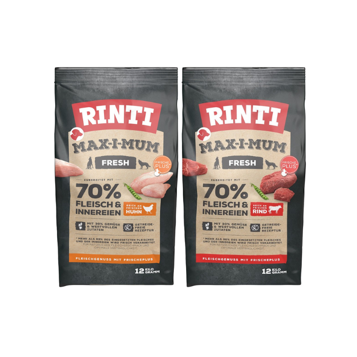 RINTI MAX-I-MUM Beef z wołowiną 12 kg + Chicken z kurczakiem 12 kg