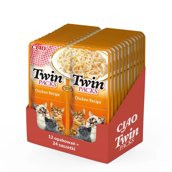 INABA Twin Kurczak w bulionie dla kotów 24x40 g