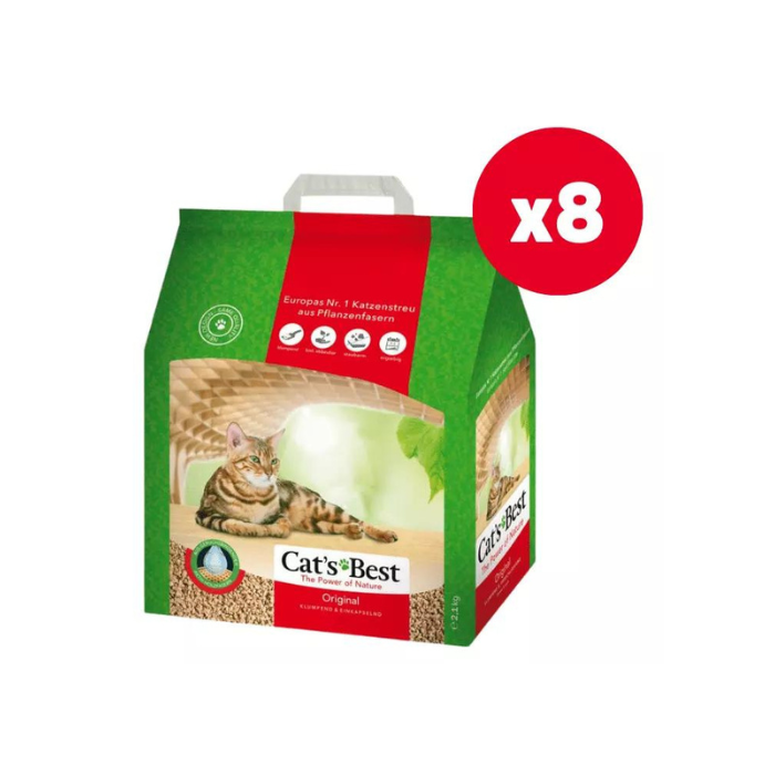 JRS Cat’s Best Original 8 x 5 l (2,1 kg) Żwirek drewniany zbrylający