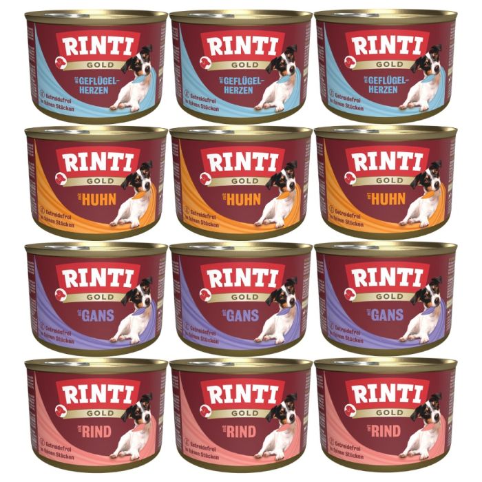 RINTI Gold Mini Mix smaków dla psów ras małych 12x185 g