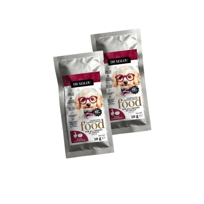 DR MALOU Liofilizowana karma Kaczka z dynią 2x10g sucha karma dla psów
