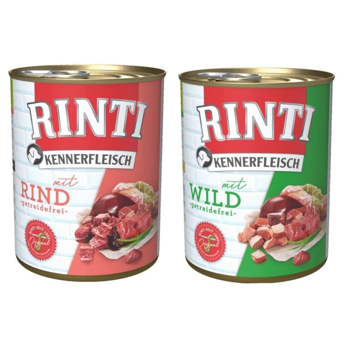 RINTI Kennerfleisch 12 x Game dziczyzna 800 g + 12 x Beef wołowina 800 g
