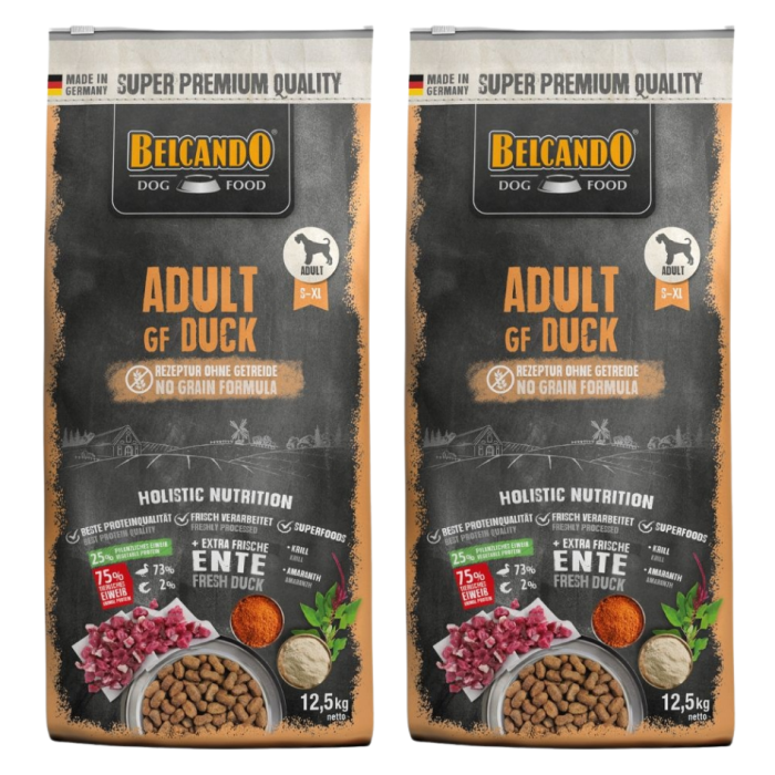 BELCANDO Adult Grain Free Duck 25 kg ( 2 x 12,5 kg ) kaczka, sucha karma dla psów