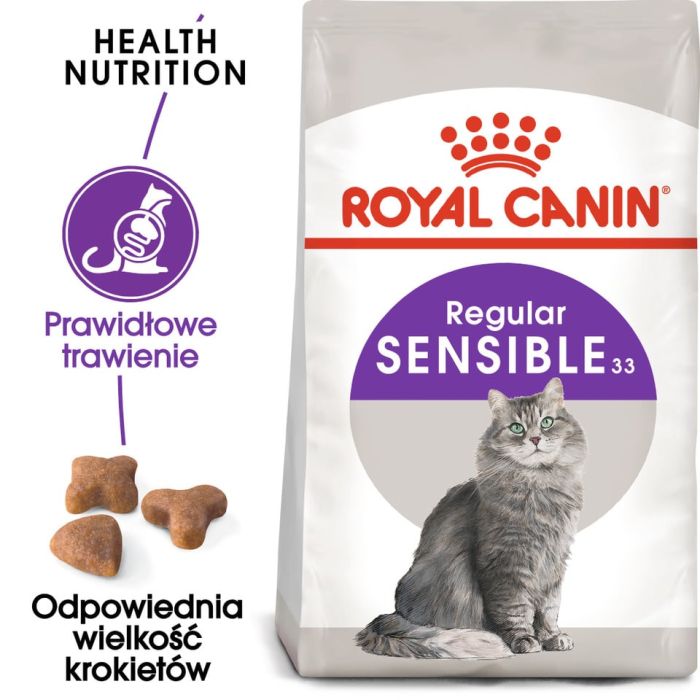 ROYAL CANIN Sensible 33 karma sucha dla kotów dorosłych, o wrażliwym przewodzie pokarmowym 4x2 kg