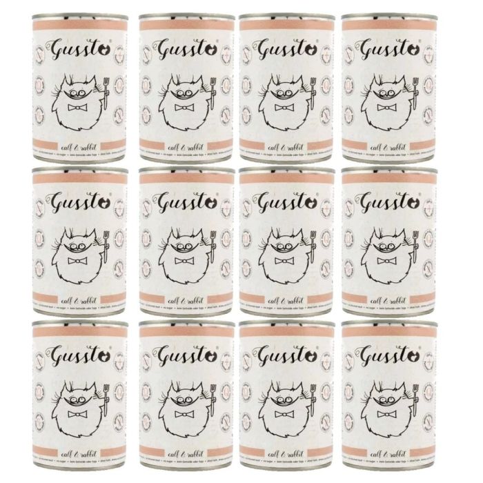 GUSSTO Cat Fresh Calf & Rabbit mokra karma dla kotów cielęcina i królik 12x400 g