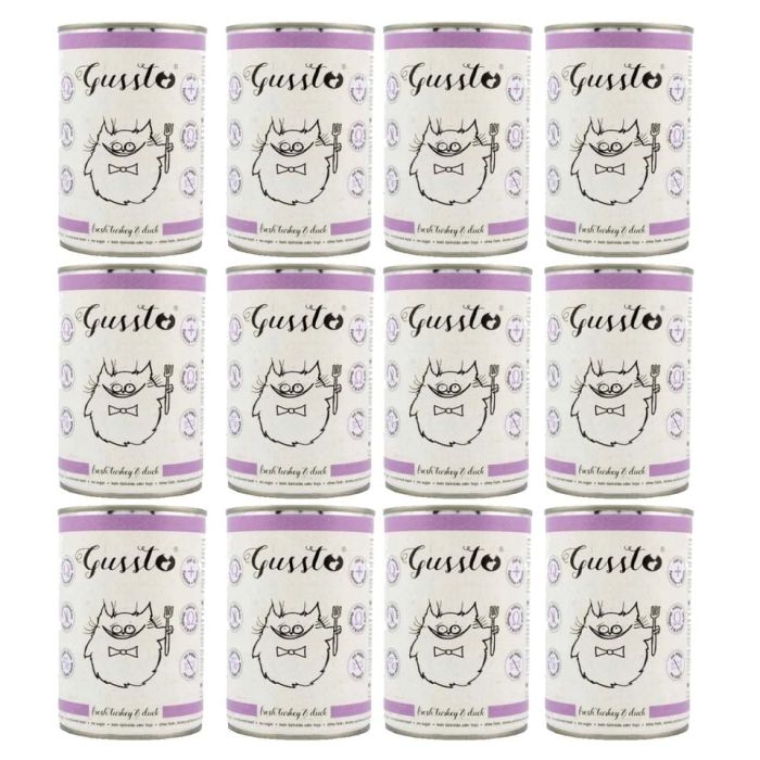 GUSSTO Cat Fresh Turkey & Duck mokra karma dla kotów indyk i kaczka 12x400 g