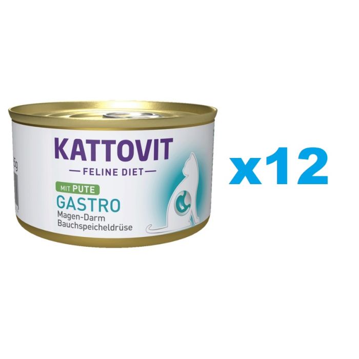 KATTOVIT Feline Diet Gastro Turkey indyk 12 x 85 g