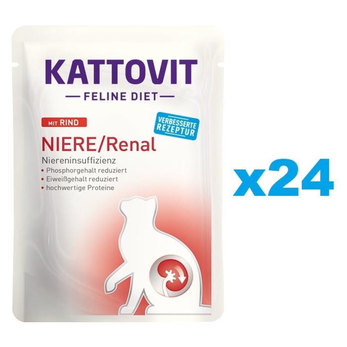 KATTOVIT Feline Diet Niere/Renal Beef 24 x 85 g