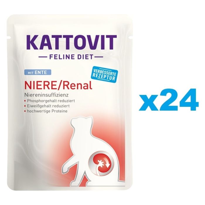 KATTOVIT Feline Diet Niere/Renal kaczka 24 x 85 g