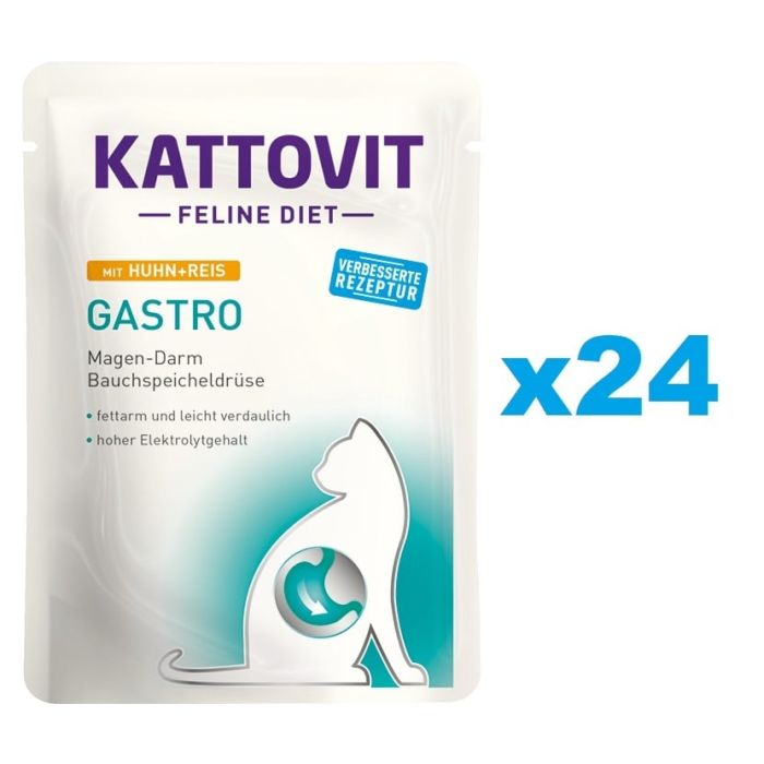 KATTOVIT Feline Diet Gastro Kurczak z ryżem 24 x 85 g