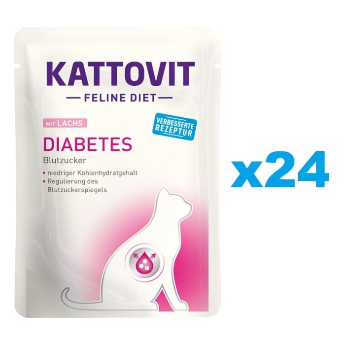 KATTOVIT Feline Diet Diabetes Łosoś 24 x 85 g