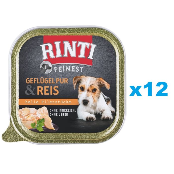 RINTI Feinest Poultry Pure&Rice tacka drób i ryż 12x150 g