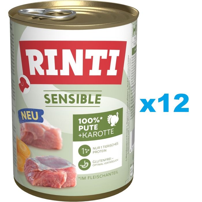 RINTI Sensible Indyk z marchewką 12x400 g