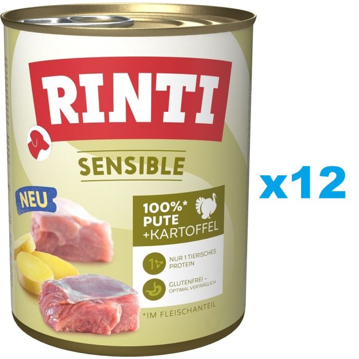 RINTI Sensible Indyk z ziemniakami 12x800g