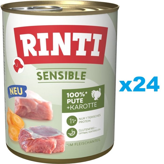 RINTI Sensible Indyk z marchewką 24x800 g