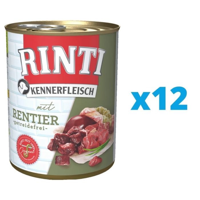 RINTI Kennerfleisch Reindeer renifer 12 x 800 g