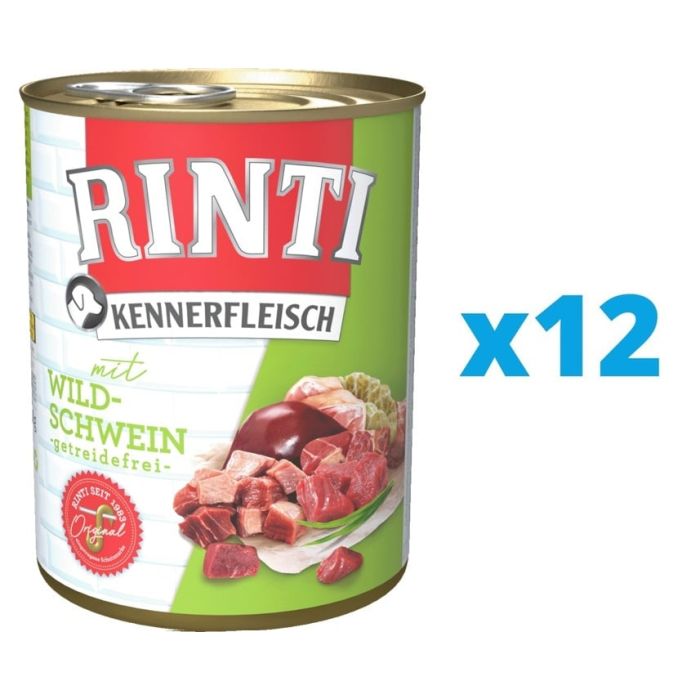 RINTI Kennerfleisch Wild boar dzik 12 x 800 g