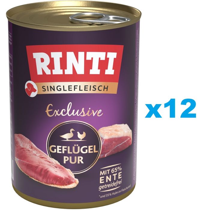 RINTI Singlefleisch Exclusive Poultry Pure monobiałkowa drób 12x400 g