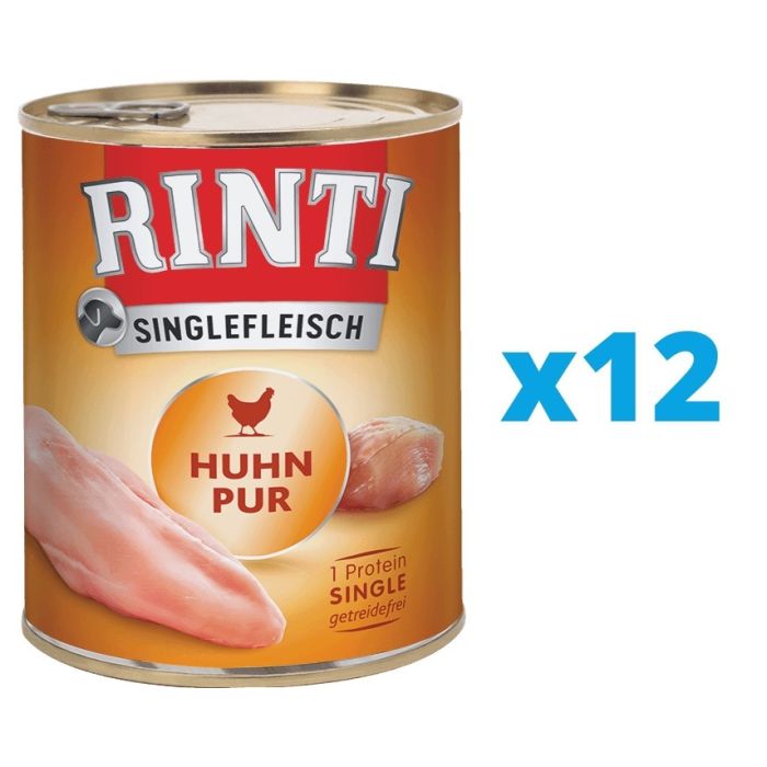 RINTI Singlefleisch Chicken Pure 12 x 400 g monoproteinowa kurczak