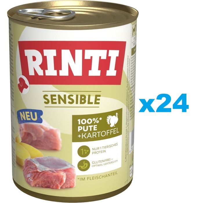 RINTI Sensible Indyk z ziemniakami 24x400 g