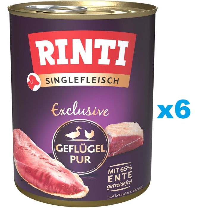 RINTI Singlefleisch Exclusive Poultry Pure monobiałkowa drób 6x800 g