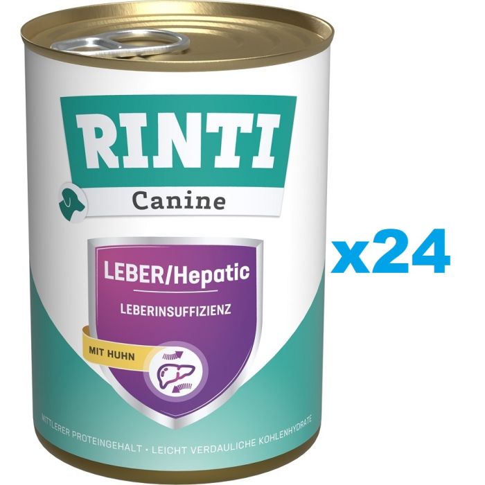 RINTI Canine Liver/Hepatic Chicken z kurczakiem 24x400 g