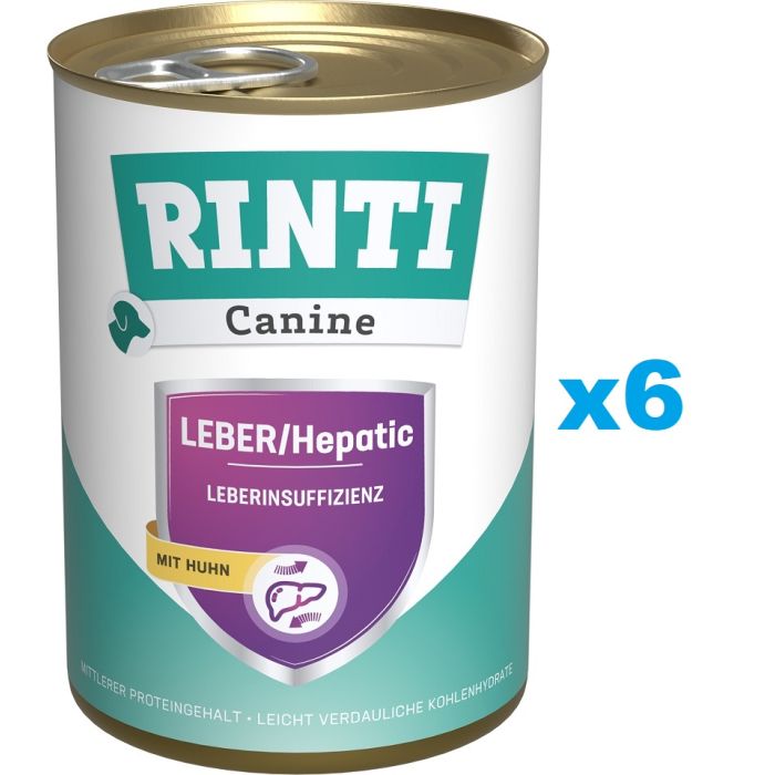 RINTI Canine Liver/Hepatic Chicken z kurczakiem 6x400 g