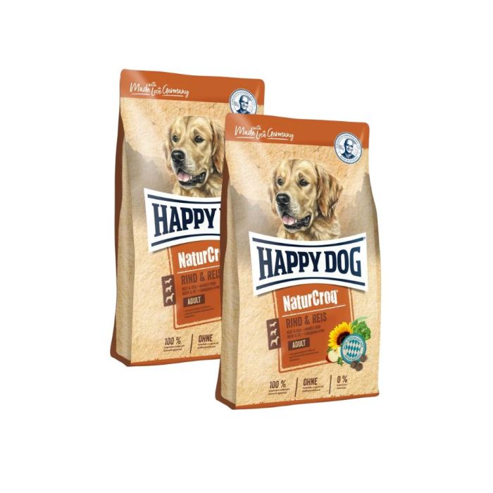 HAPPY DOG NaturCroq wołowina/ryż 2x4 kg