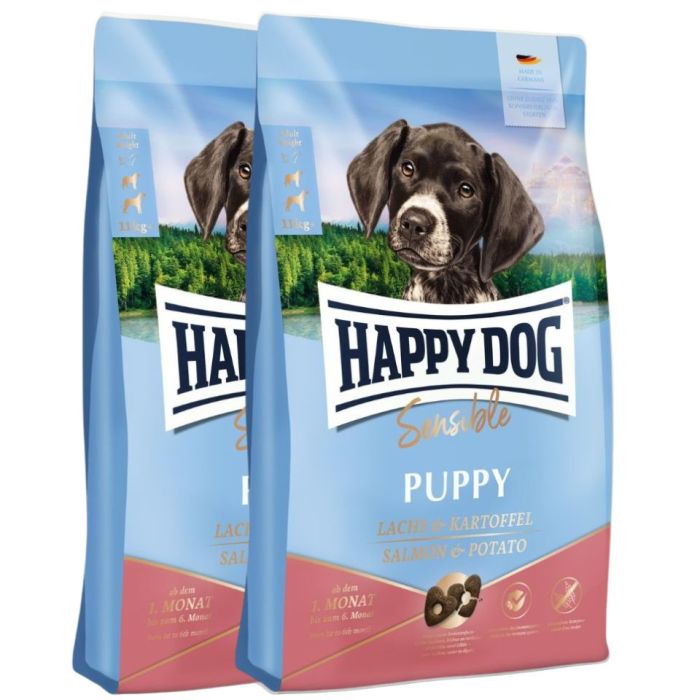 HAPPY DOG Sensible Puppy Łosoś i ziemniak 2x4 kg sucha karma dla szczeniąt