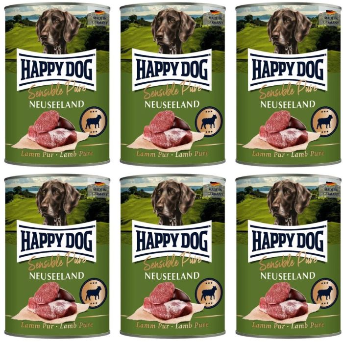 HAPPY DOG Sensible Pure Nowa Zelandia Jagnięcina 6x400 g karma mokra dla psów
