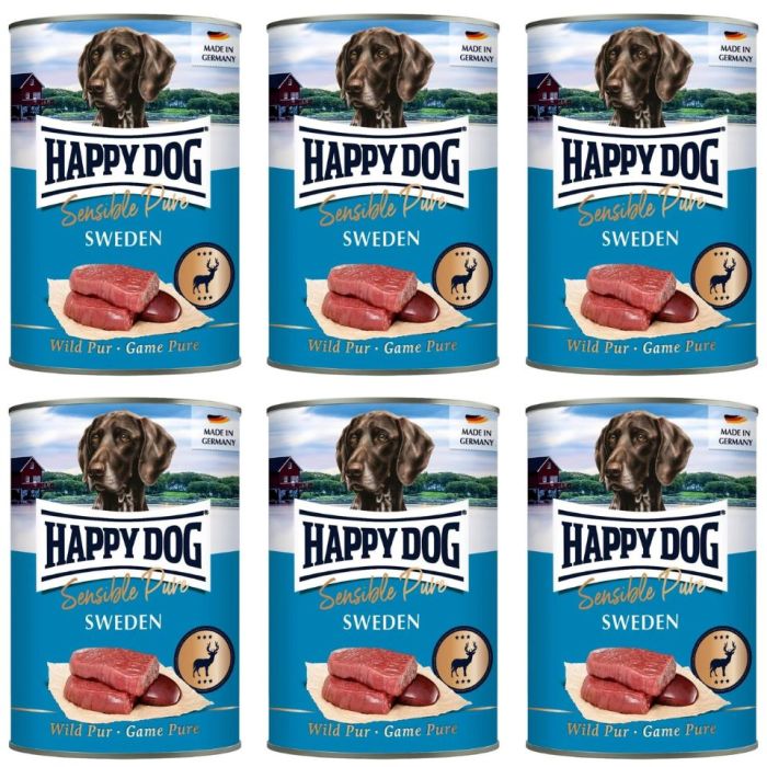 HAPPY DOG Sensible Pure Sweden Dziczyzna 6x400 g karma mokra dla psów