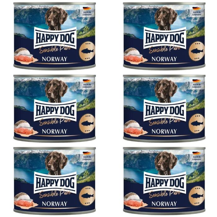 HAPPY DOG Sensible Norway Ryba 6x200 g karma mokra dla psów