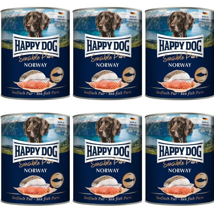 HAPPY DOG Sensible Norway Ryba 6x800 g karma mokra dla psów