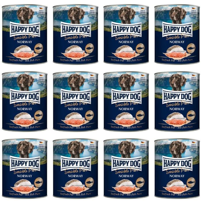 HAPPY DOG Sensible Norway Ryba 12x400 g karma mokra dla psów