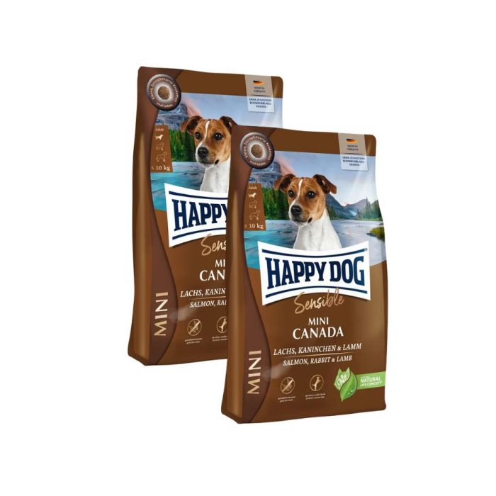 HAPPY DOG Sensible Mini Canada 2x4kg łosoś, królik i jagnięcina