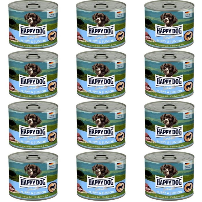 HAPPY DOG Sensible Puppy Junior Jagnięcina i ryż 12x200 g mokra karma dla szczeniąt i młodych psów