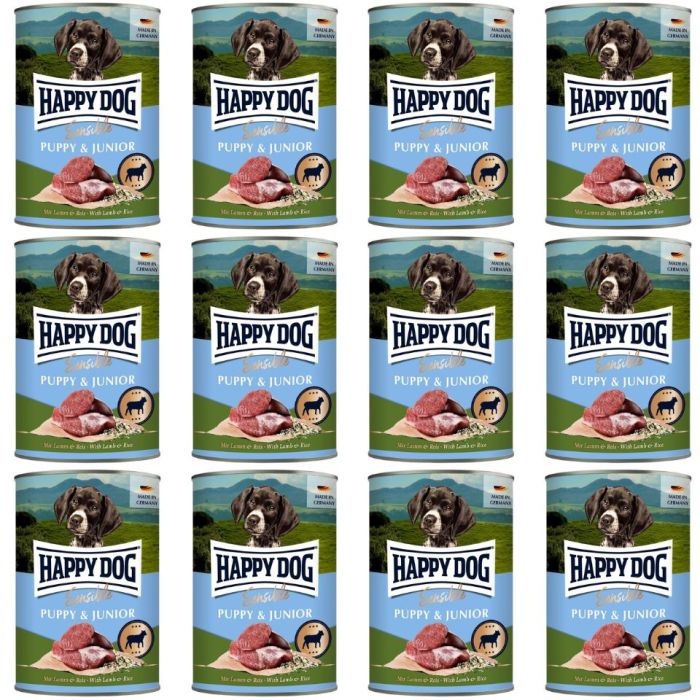 HAPPY DOG Sensible Puppy Junior Jagnięcina i ryż 12x400 g mokra karma dla szczeniąt i młodych psów
