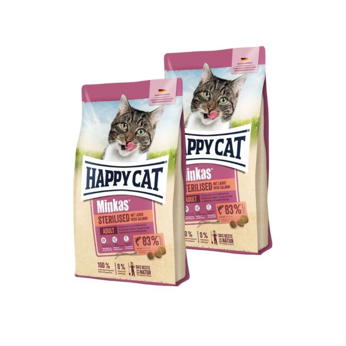 HAPPY CAT Minkas Sterilised Lachs Łosoś 20kg (2x10 kg) sucha karma dla kotów po sterylizacji