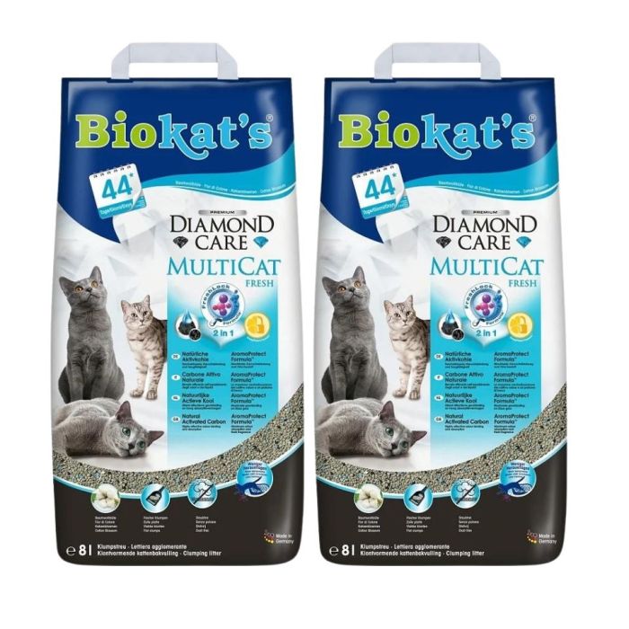 BIOKAT'S Diamond Care Multicat fresh 2x8 l żwirek bentonitowy dla wielu kotów