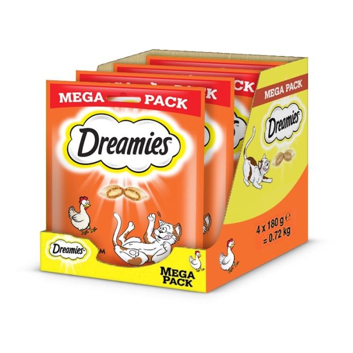 DREAMIES Mega Pack 4x180 g przysmak z pysznym kurczakiem dla kota