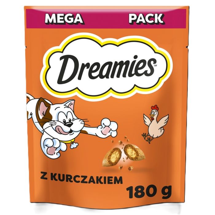 DREAMIES Mega Pack Chrupiące przysmaki dla kota o smaku kurczaka 4x180 g
